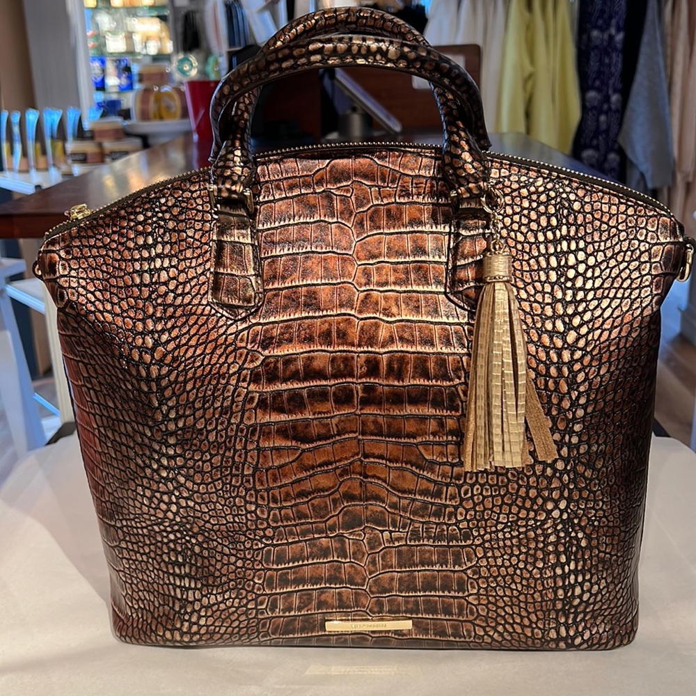 Brahmin Large Duxbury Satchel Brown Milan NWT